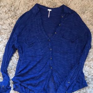Free People FP Beach blue shirt